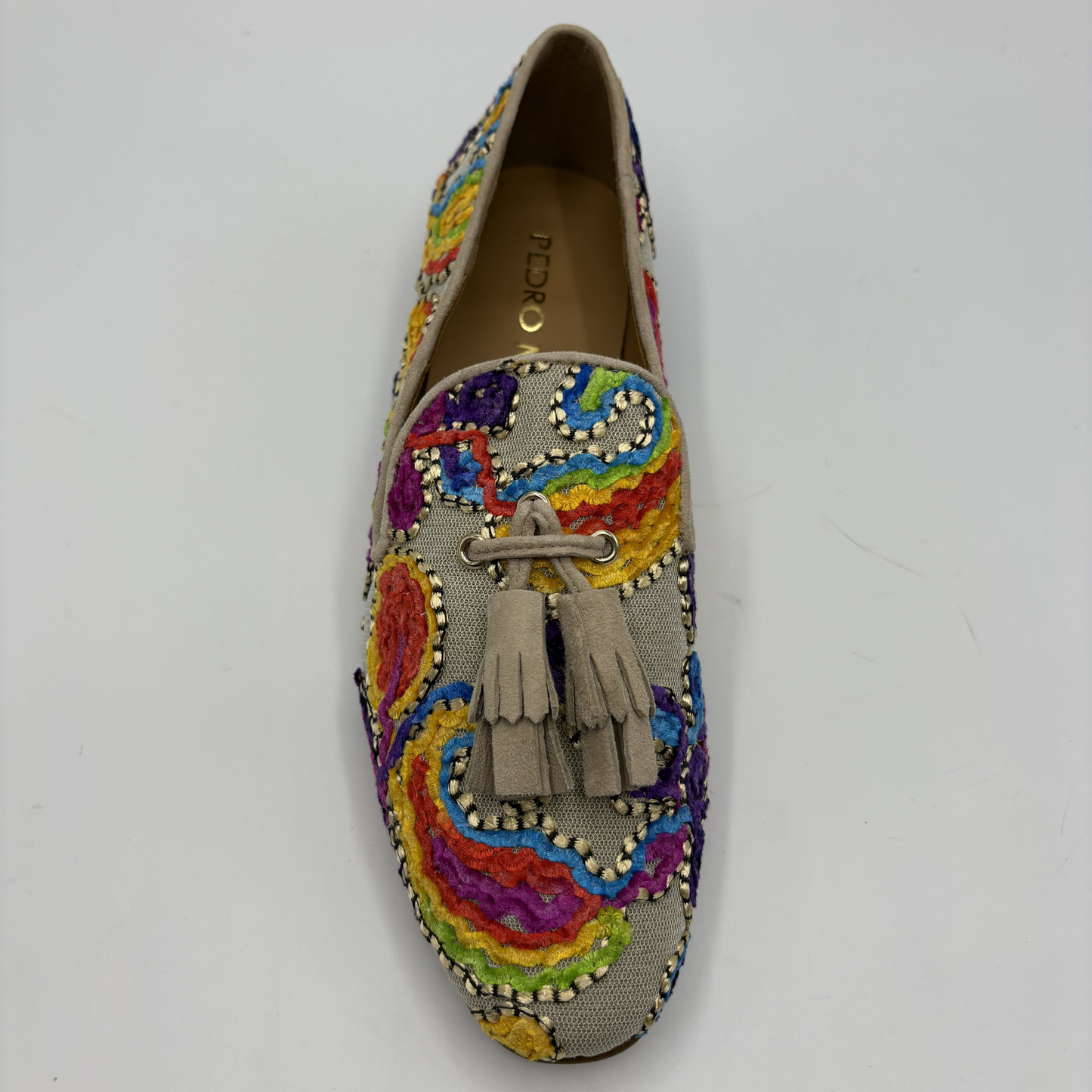 Top view of a colourful loafer