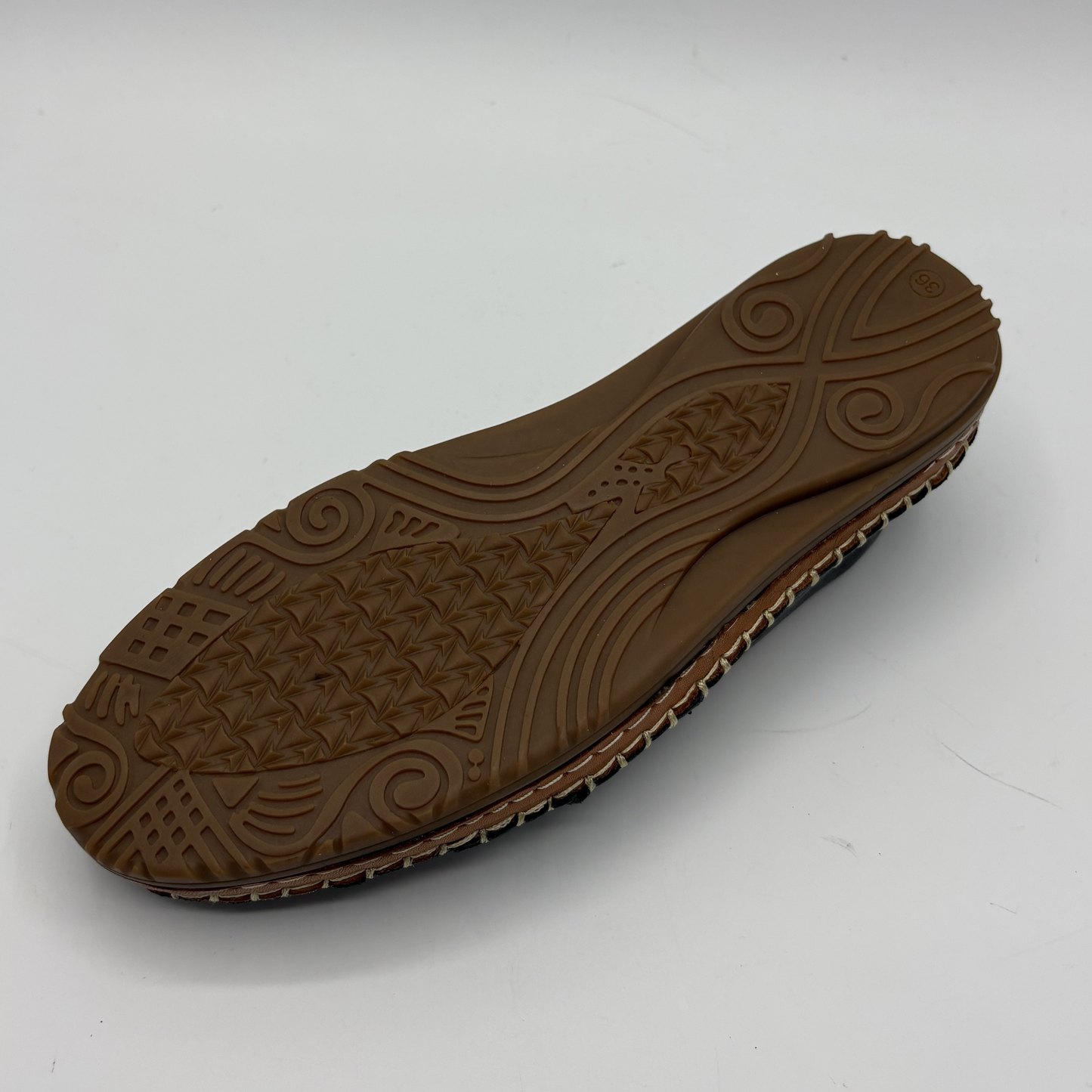 Brown shoe sole on a white background