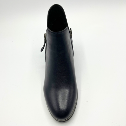 Black ankle boot on a white background