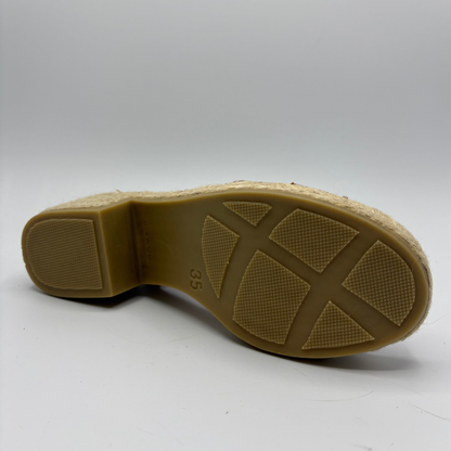 Close-up of a shoe sole with a textured pattern on a white background