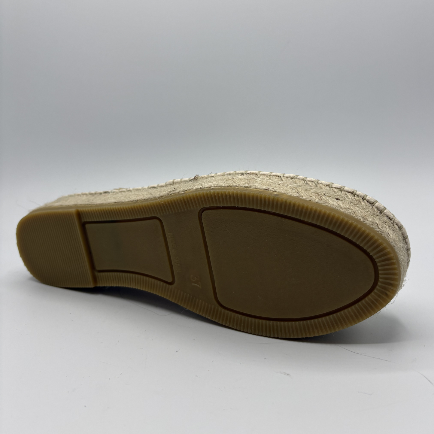 Close-up of a shoe sole with a white background