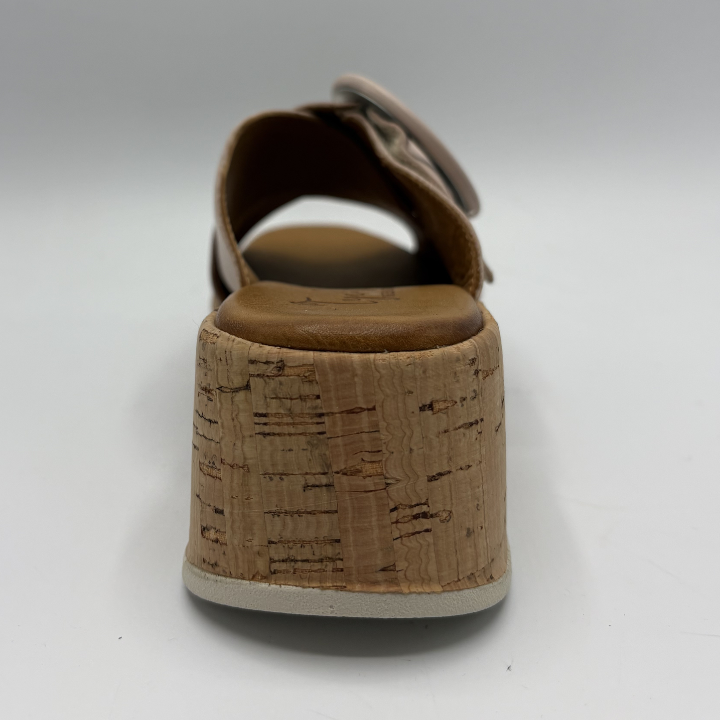 Brown cork sandal on a white background