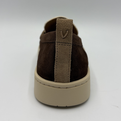 Back view of a multi coloured leather loafer