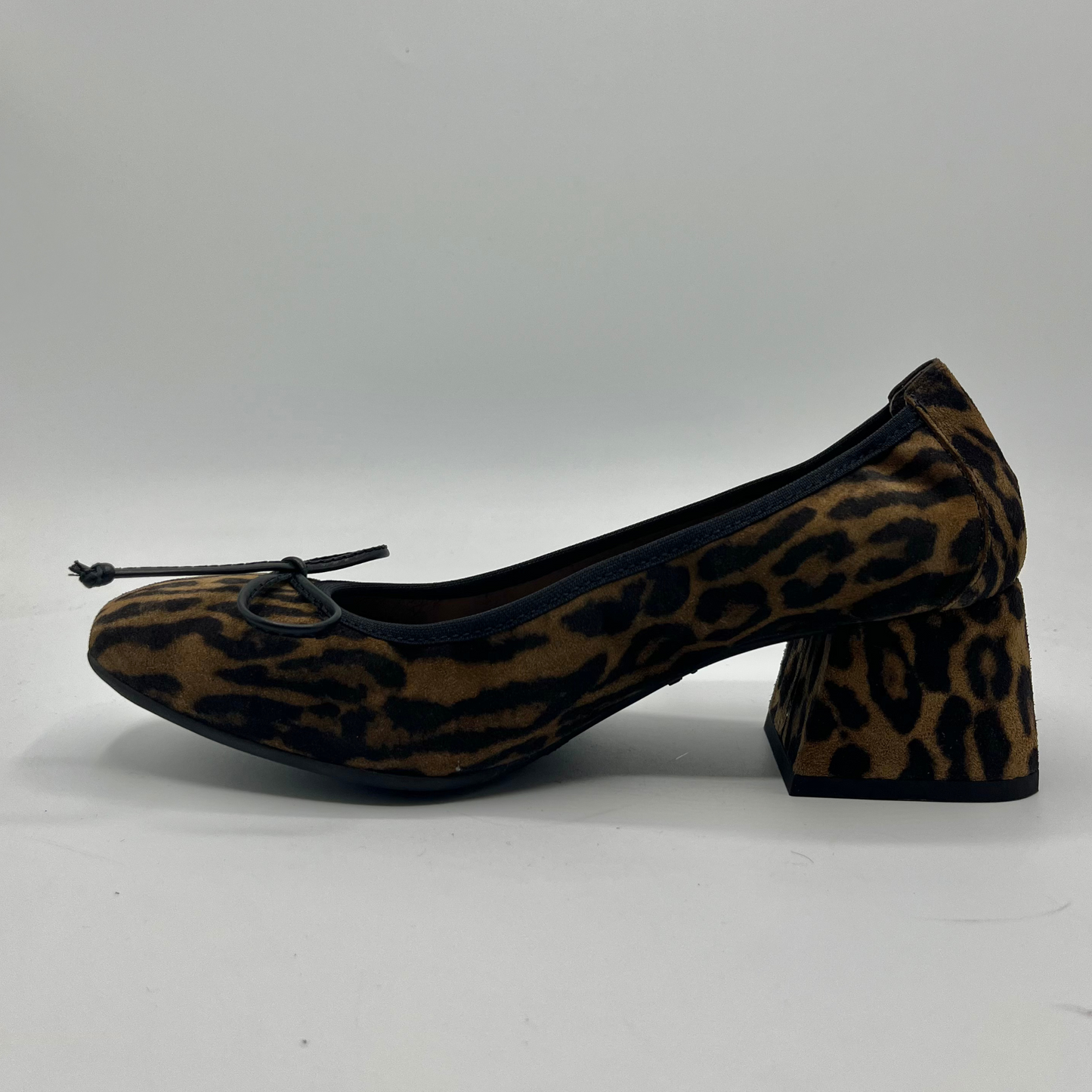 Leopard print shoe on a white background