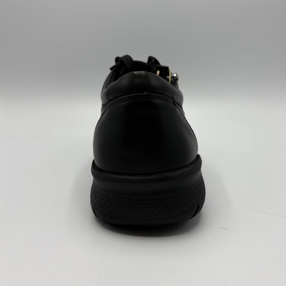 Black shoe on a white background