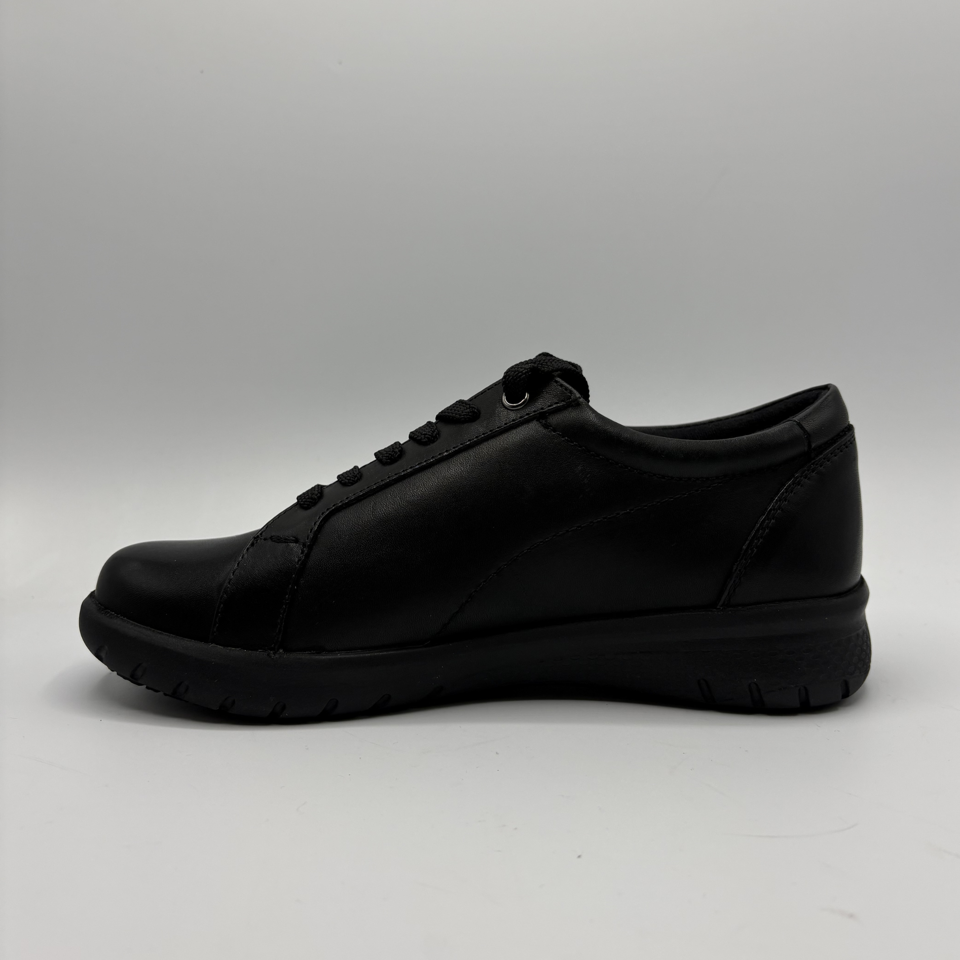 Black shoe on a white background
