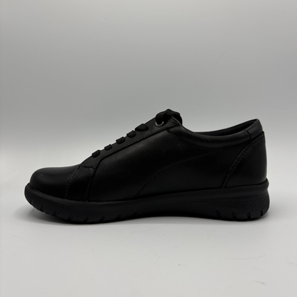 Black shoe on a white background