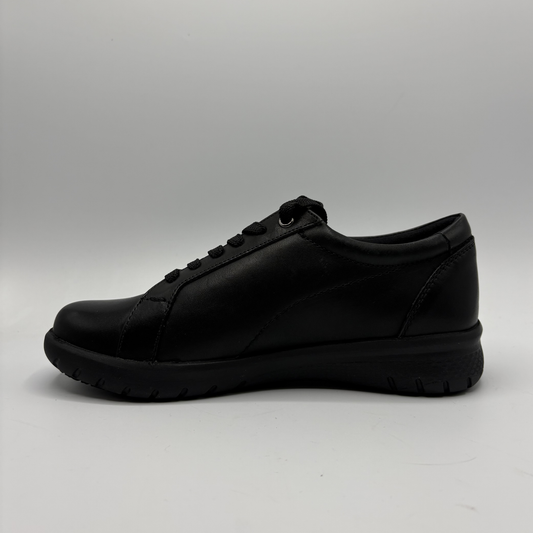 Black shoe on a white background
