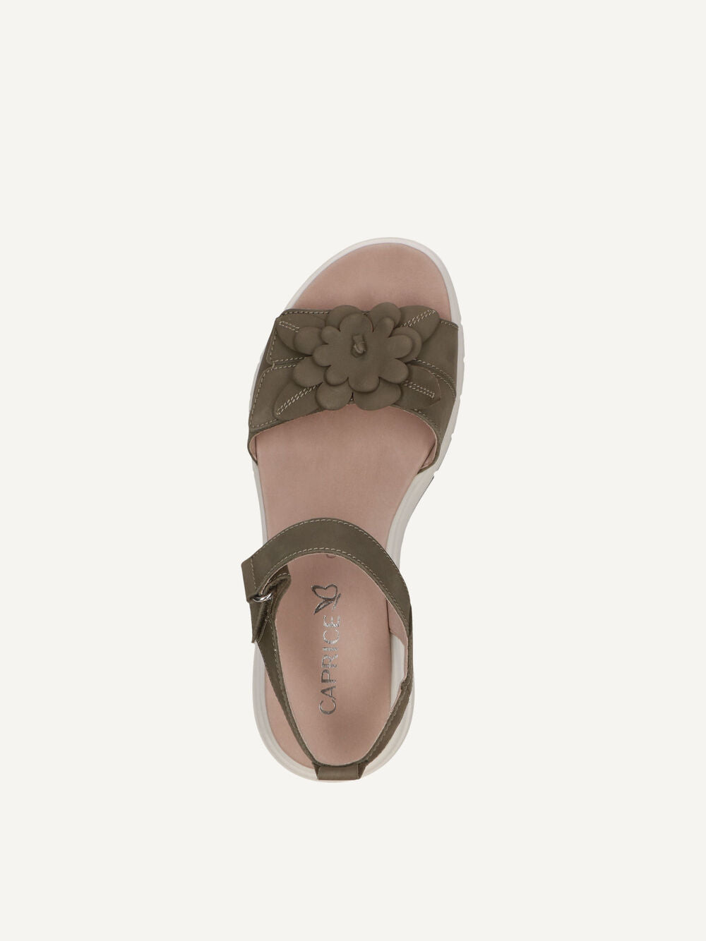 Sandal with floral design on a white background