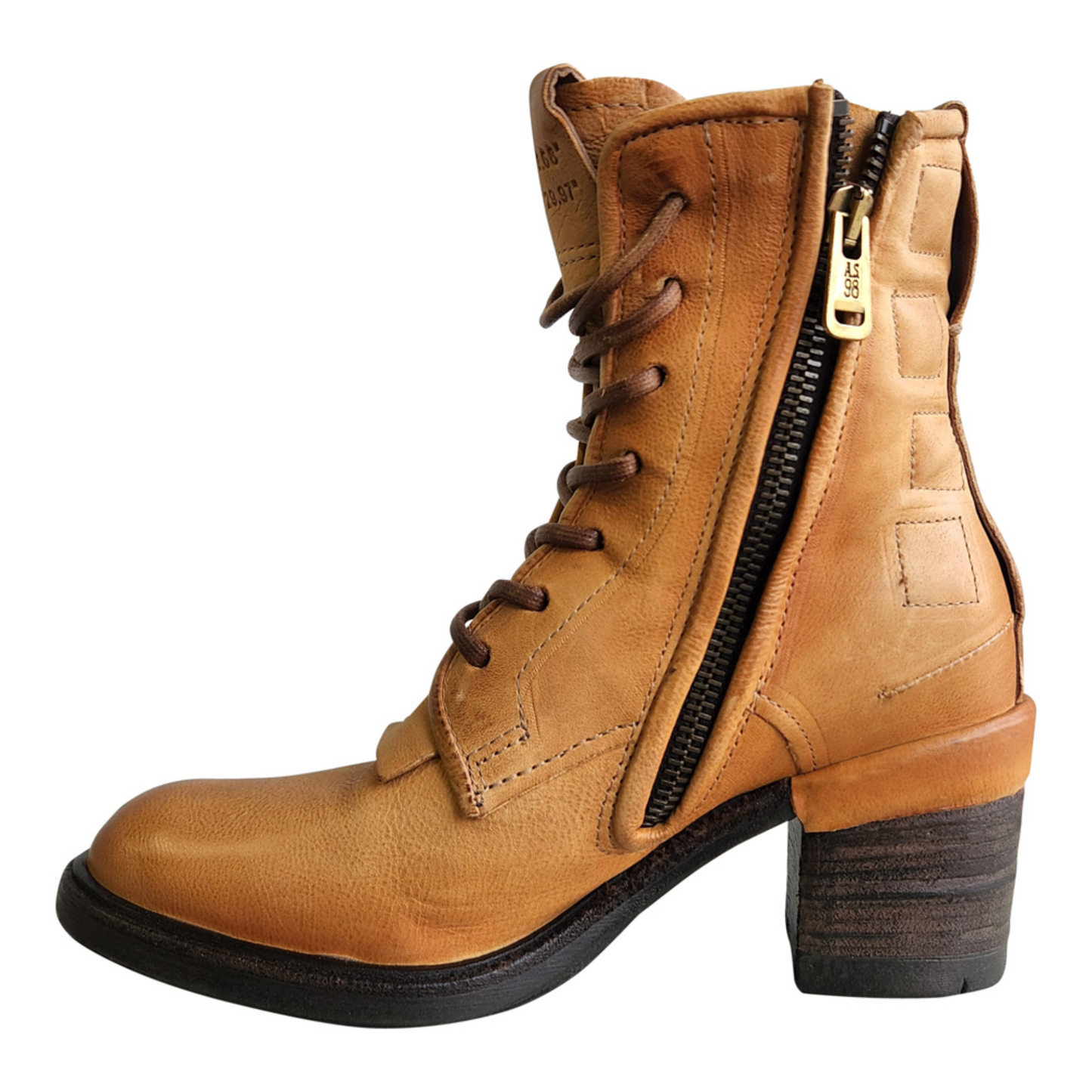 Left side profile of the A.S. 98 Florence Boot in the colour Nacho.