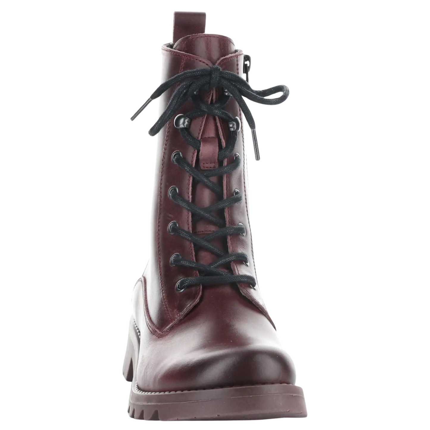 Front profile of the Fly London Reid Boot in the colour Purple.