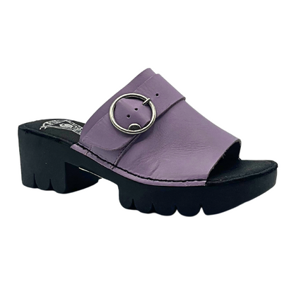 Angled front view of Fly London Eple mule sandal.