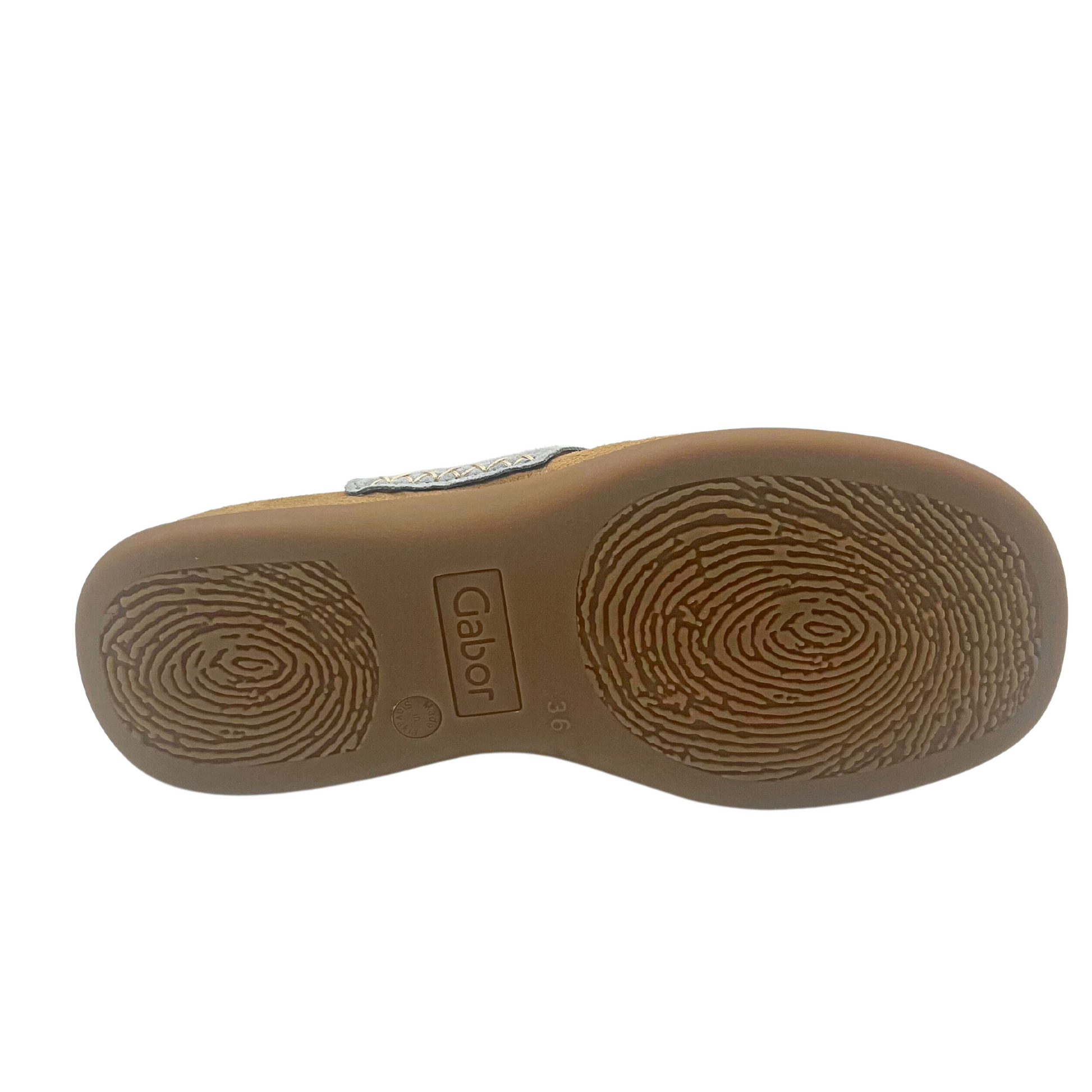 Sole of Gabor Hamburg sandal.  Rubber sole for good traction on all surfaces