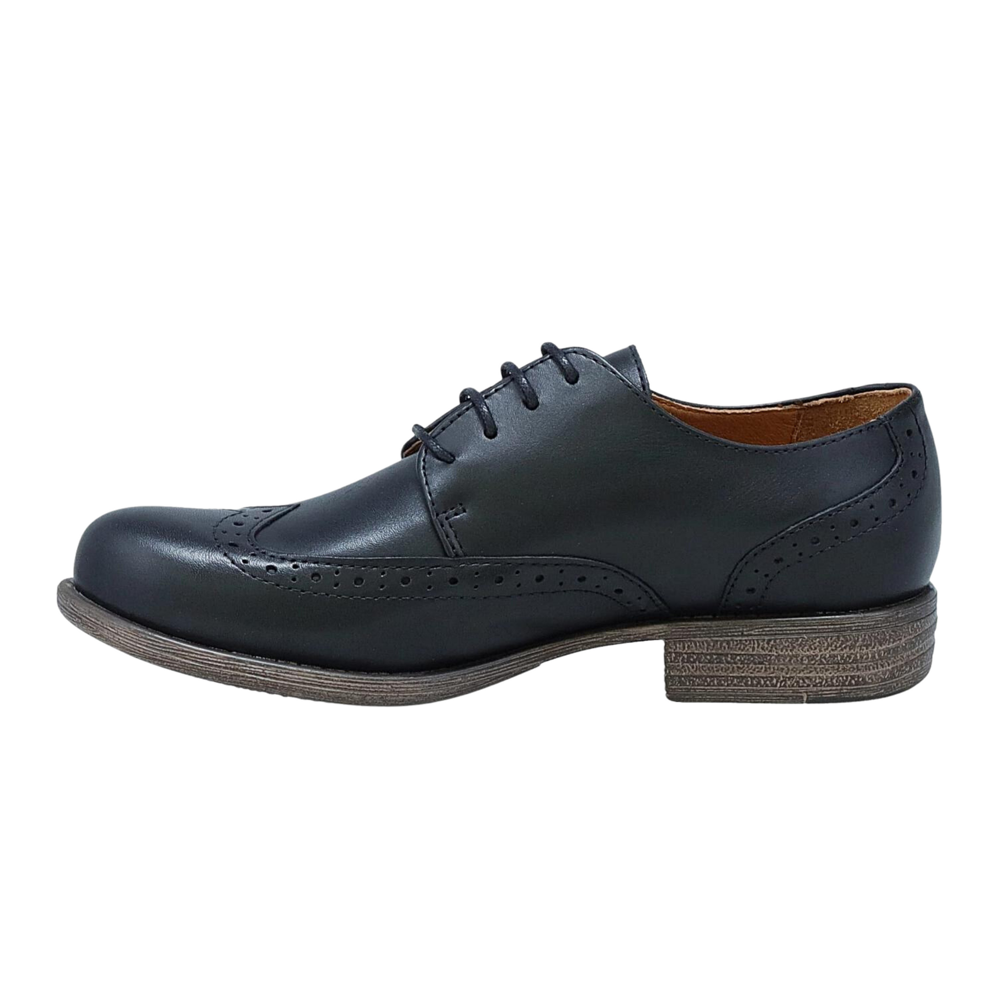 Left side profile of the Miz Mooz Luther Shoe in the colour Black.