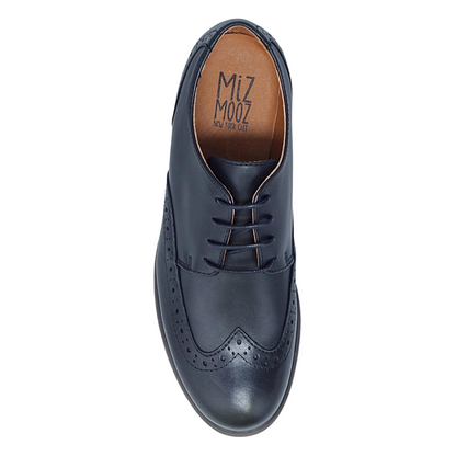 Top profile of the Miz Mooz Luther Shoe in the colour Black.