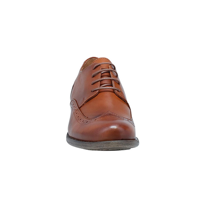 Front profile of the Miz Mooz Luther Shoe in the colour Brandy.