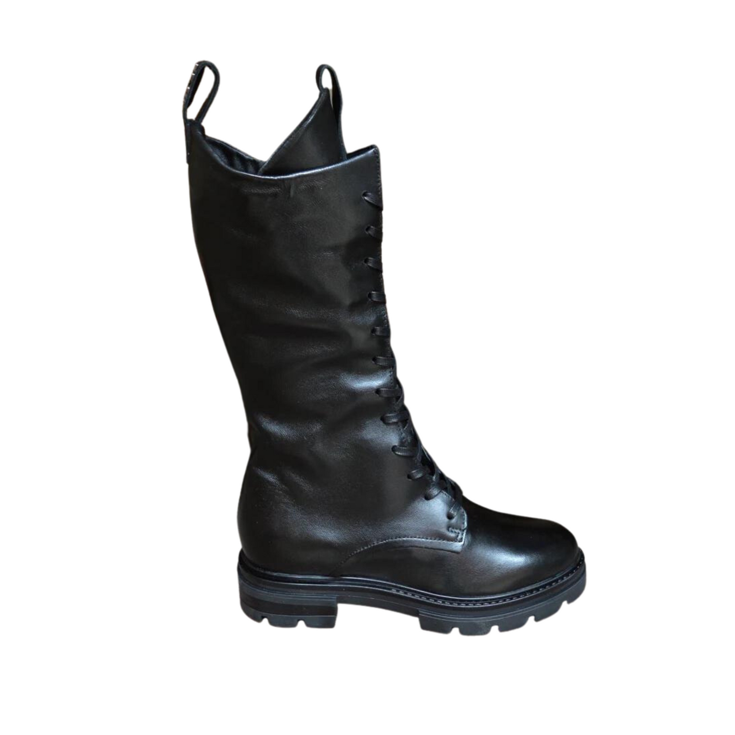 Right side profile of the Mjus Bologna Boot in the colour Black.