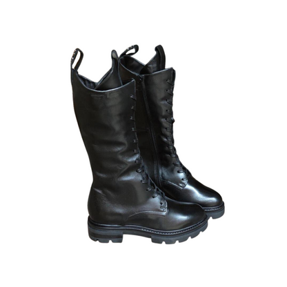 Side profiles of a pair of Mjus Bologna Boots in the colour Black.