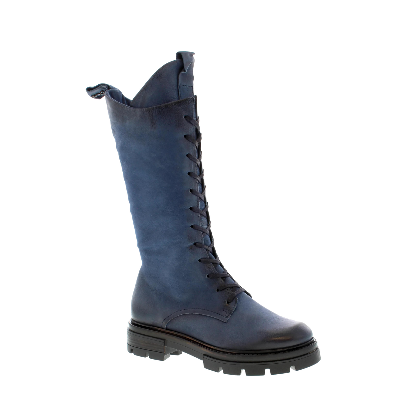 Front angled profile of the Mjus Bologna Boot in the colour Blue.