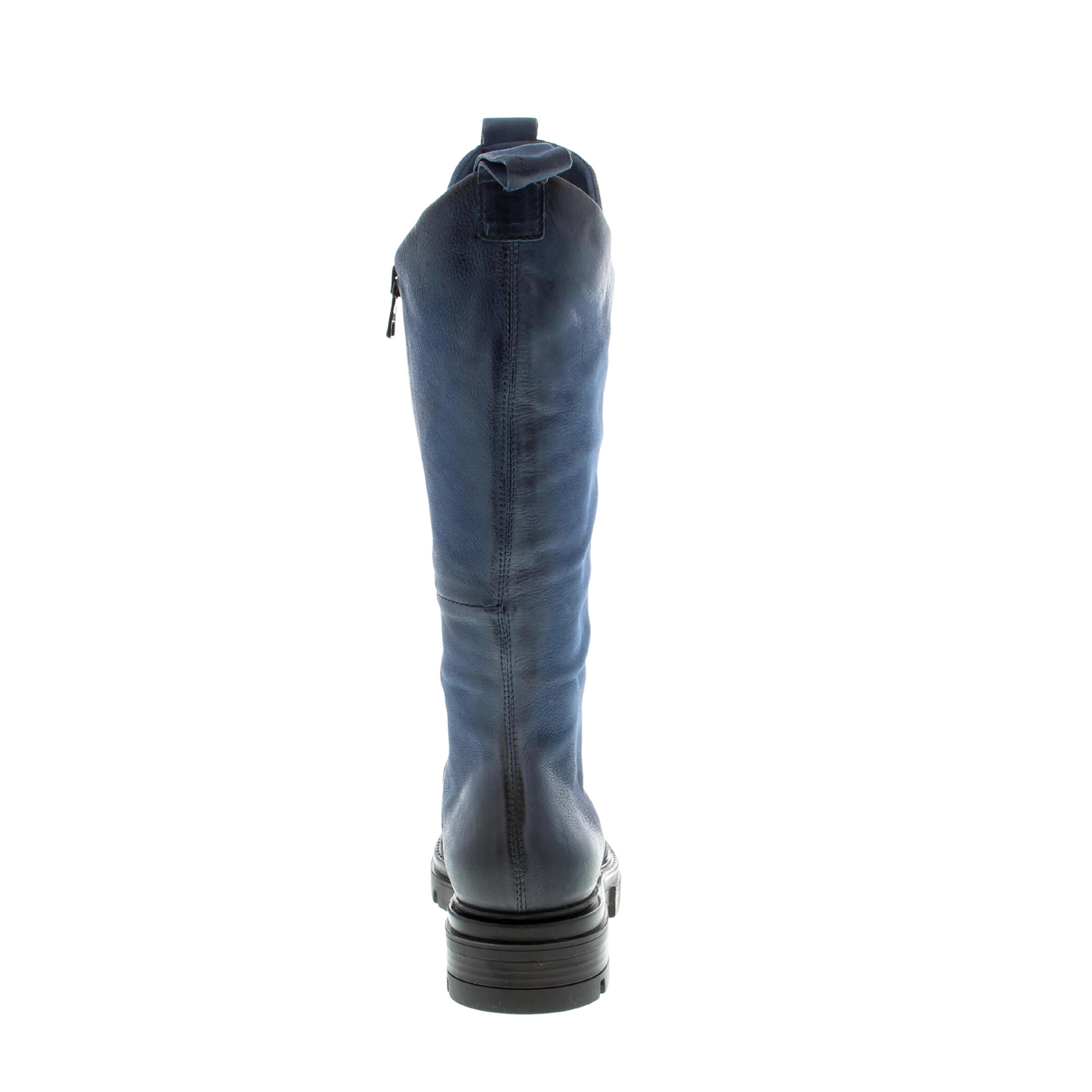 Rear profile of the Mjus Bologna Boot in the colour Blue.