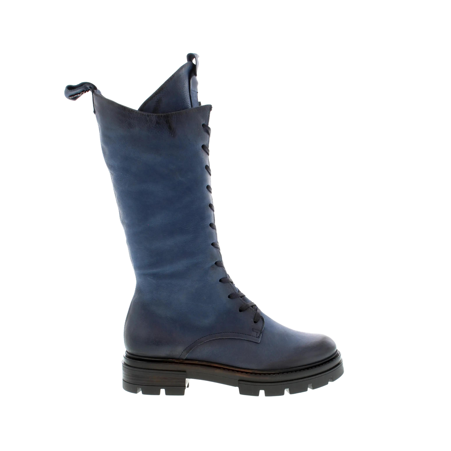 Right side profile of the Mjus Bologna Boot in the colour Blue.