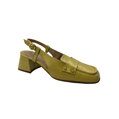 Mjus Today patent leather shoes in soft yellow colour.