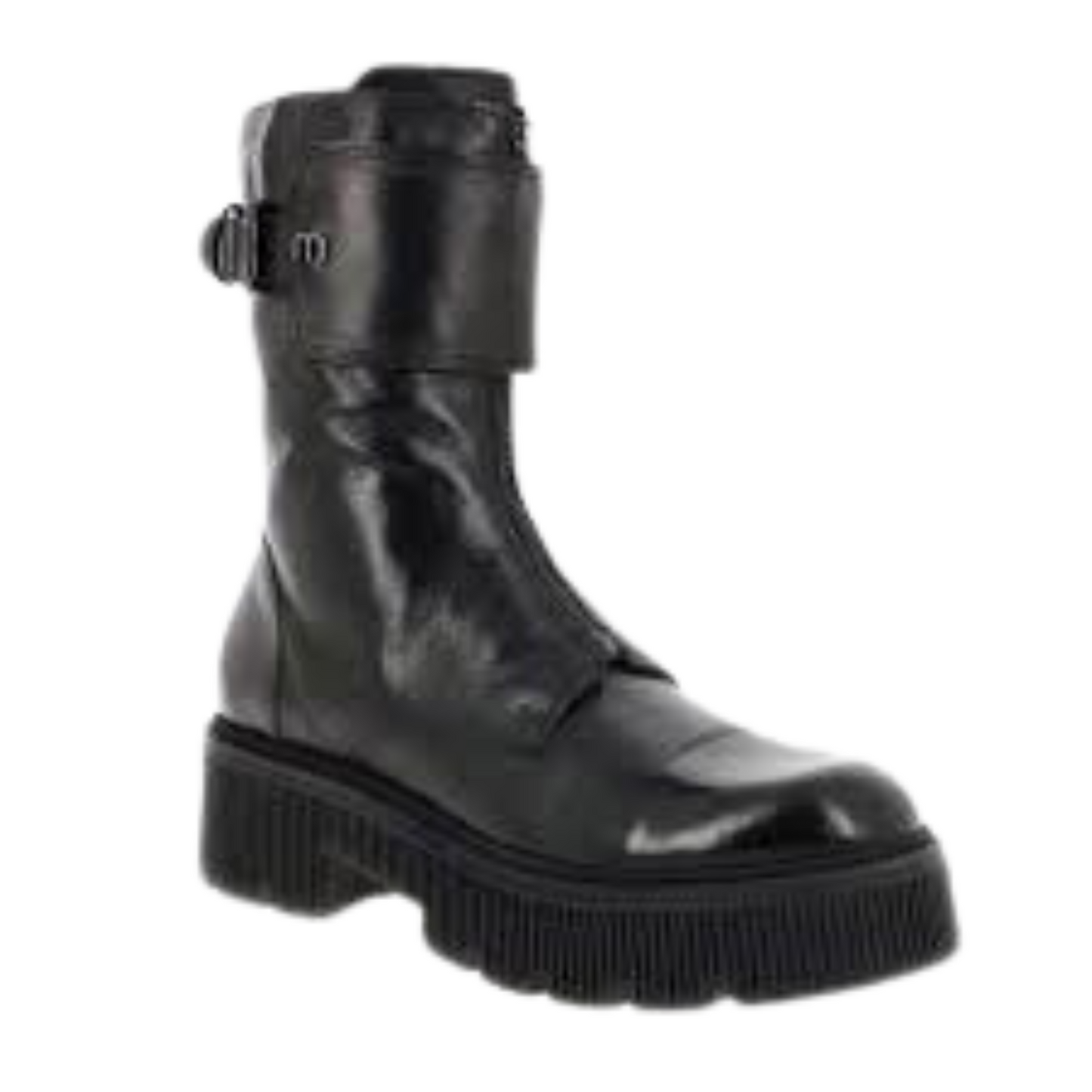 Front angled profile of the Mjus Modeno Boot in the colour Black.
