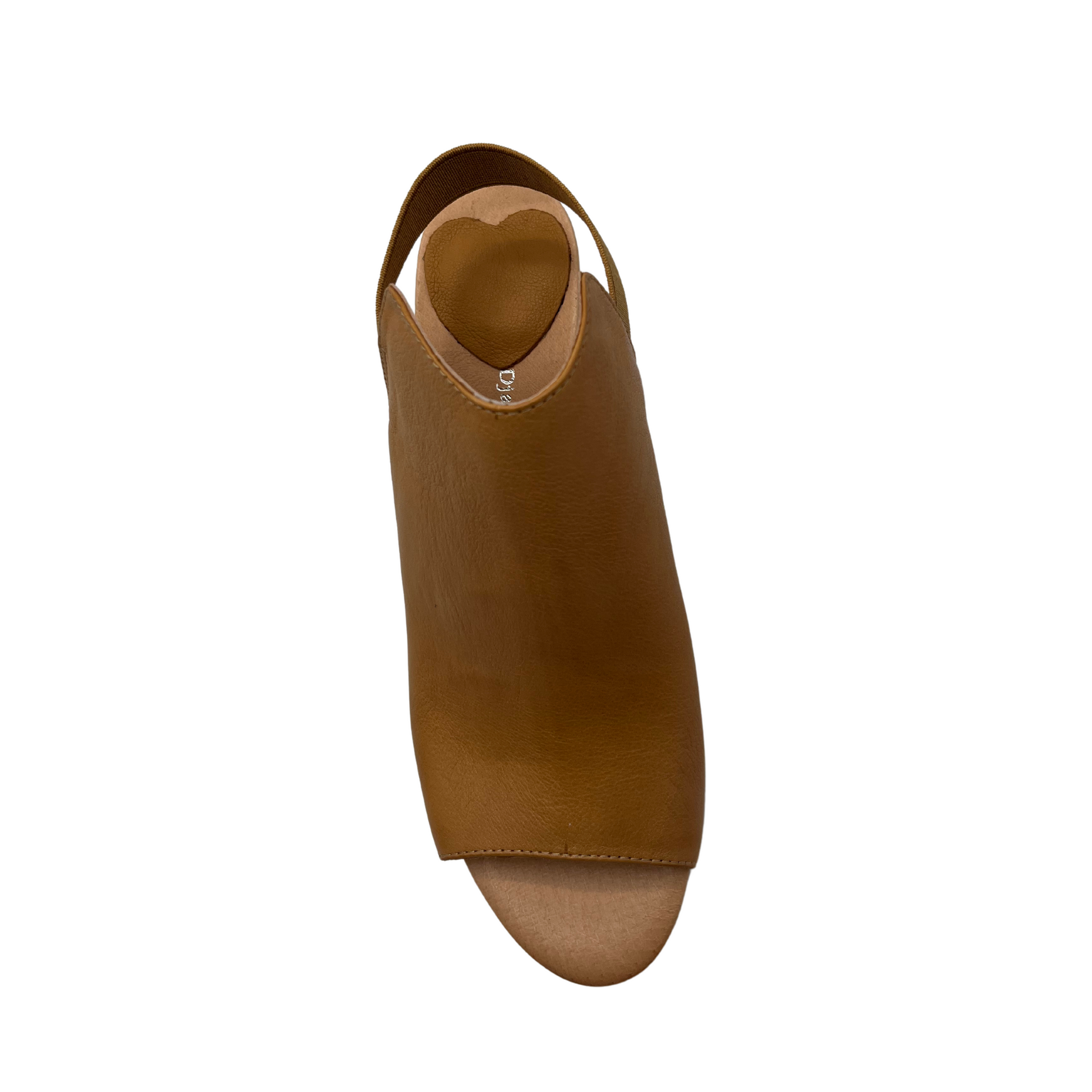 Front view of the leather Sapir shoes with hearted shaped design.