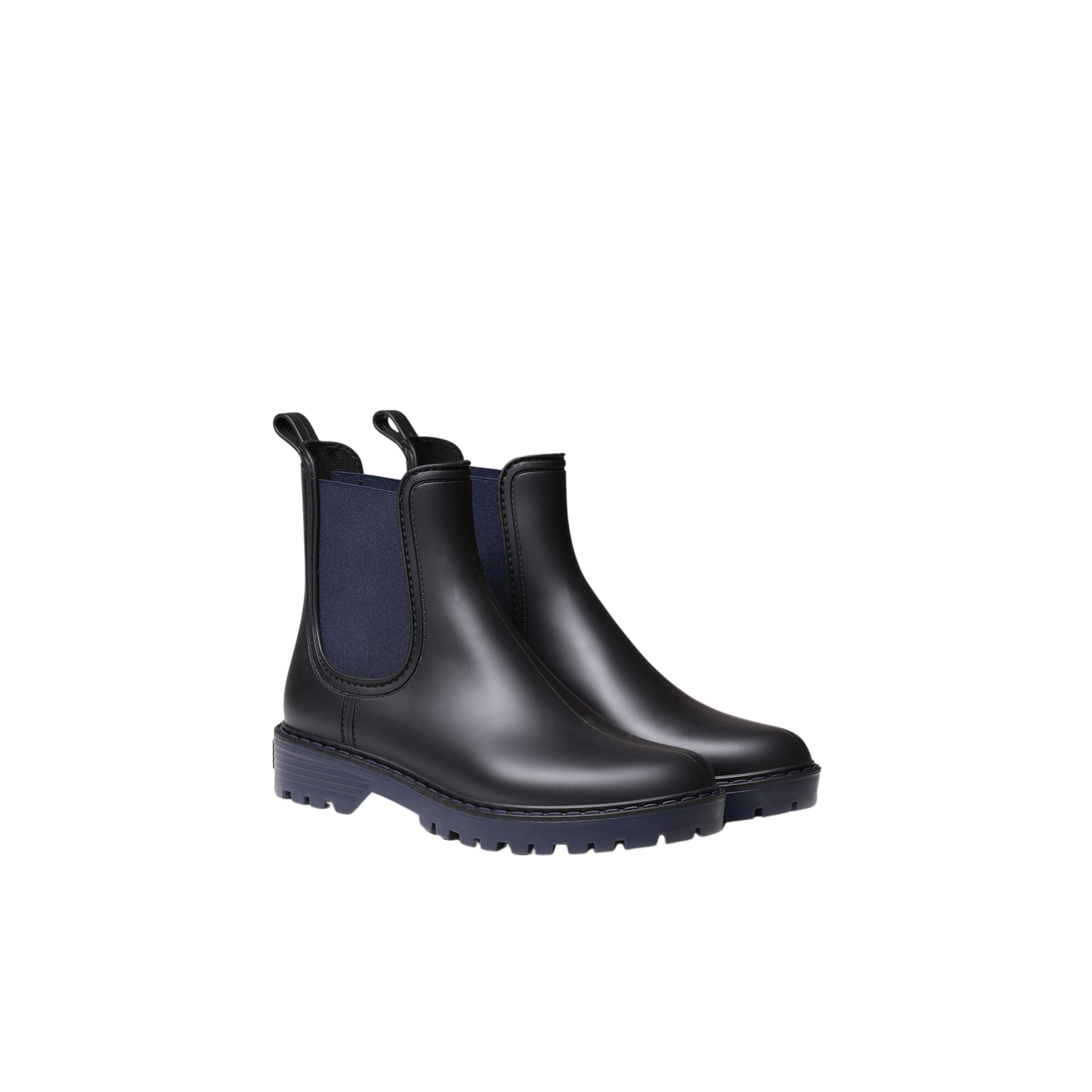 Front angled profiles of a pair of Toni Pons Cavour Boots in the colour Navy.