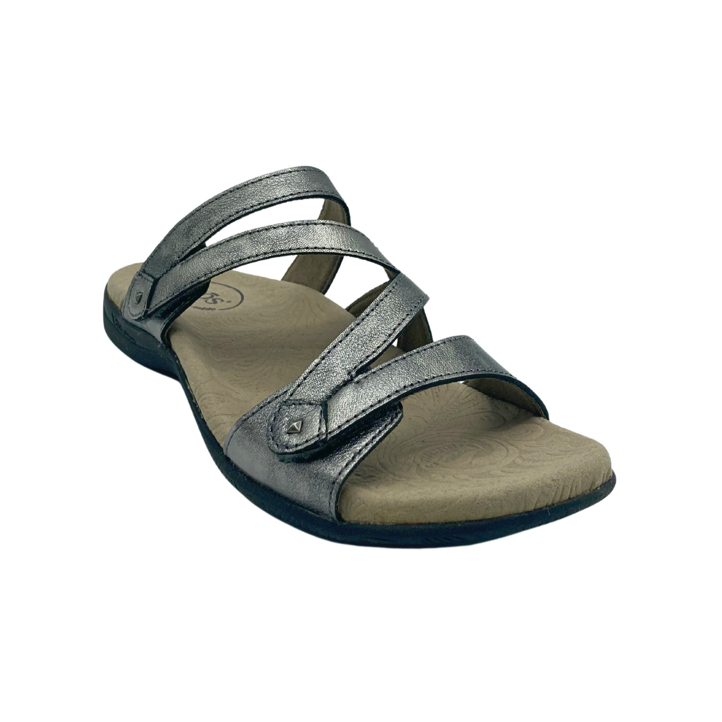 Front side angle view of right sandal in style Taos Double U