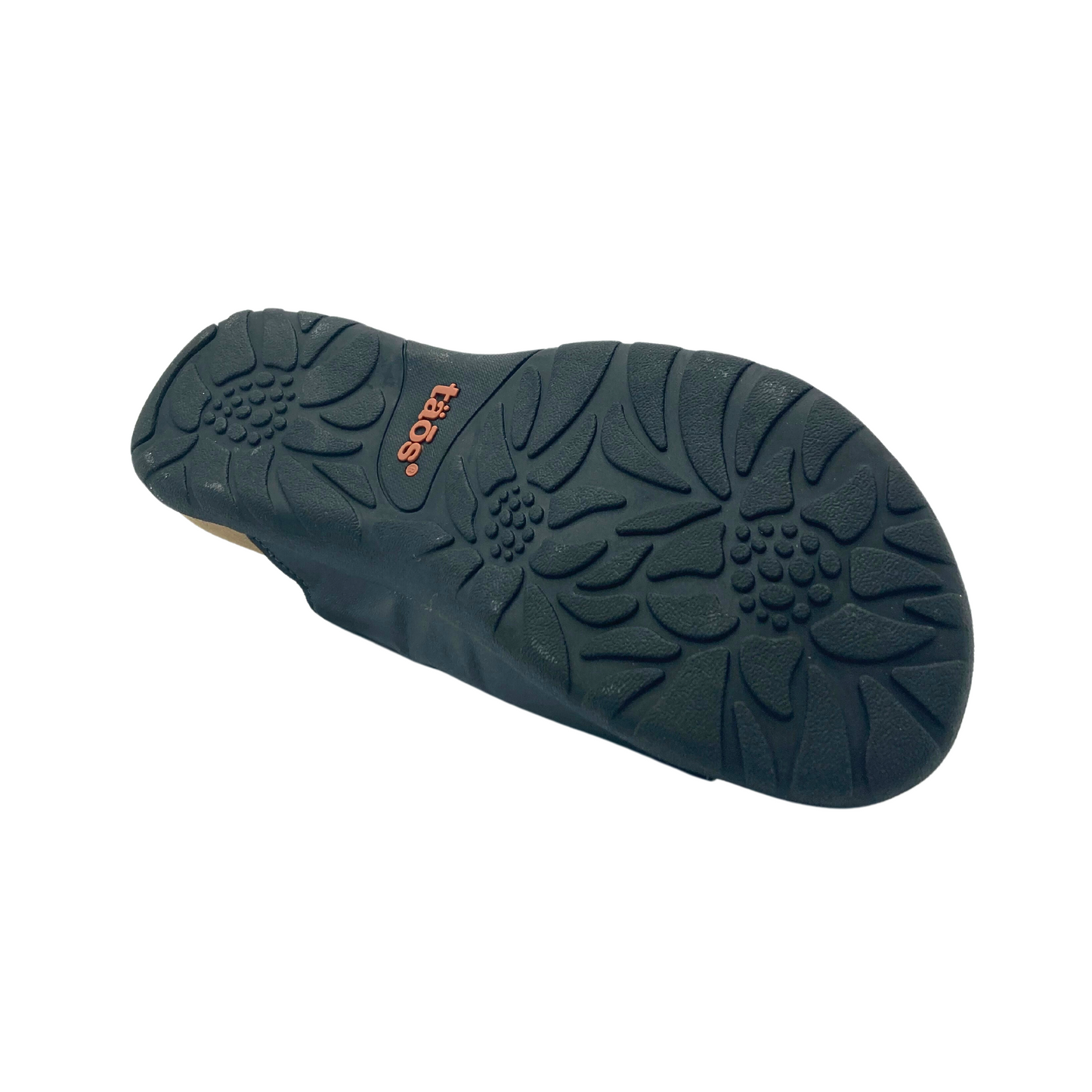 Bottom shot of sole of Taos Gift 2 sandal.  Nice rugged rubber sole makes it great for any road conditions