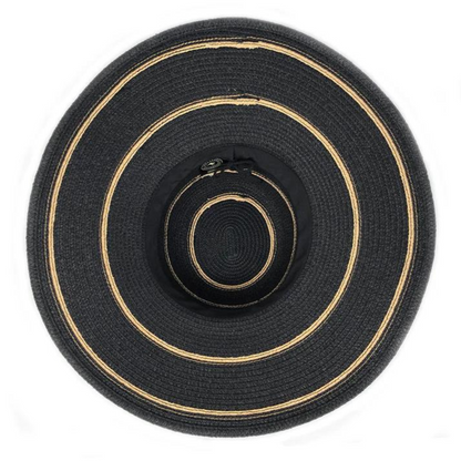 An inside view of the hat showing the adjustable drawstring.