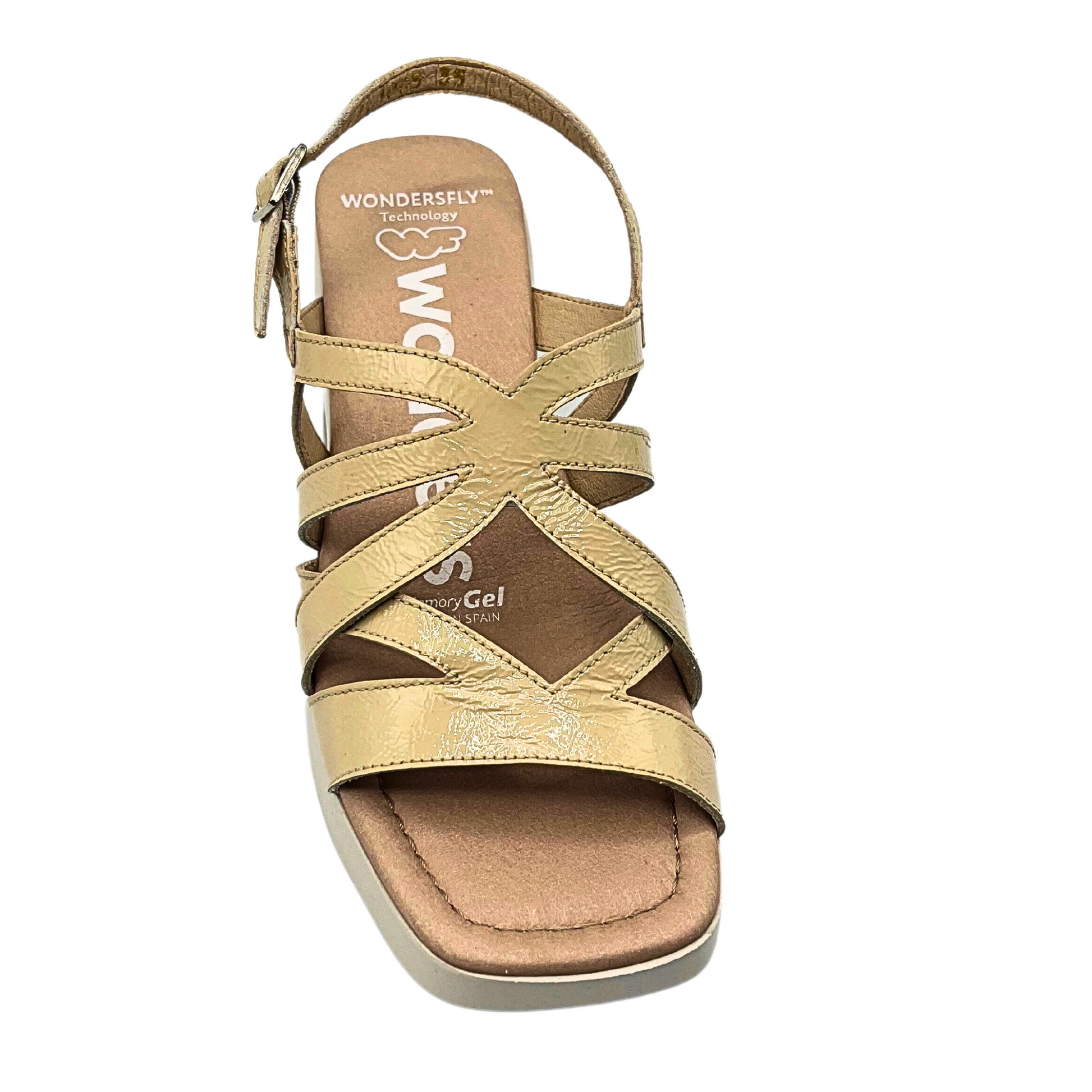 Top down view of Wonders Paules sandal in a soft taupe